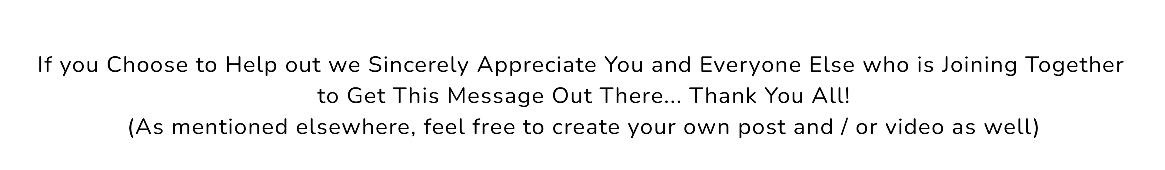 We appreciate your support